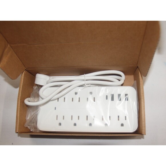 Surge Protector 8 AC Plug Power Strip 4 Foot Cord Outlets 3 USB & 1 USB-C Port - Picture 2 of 7